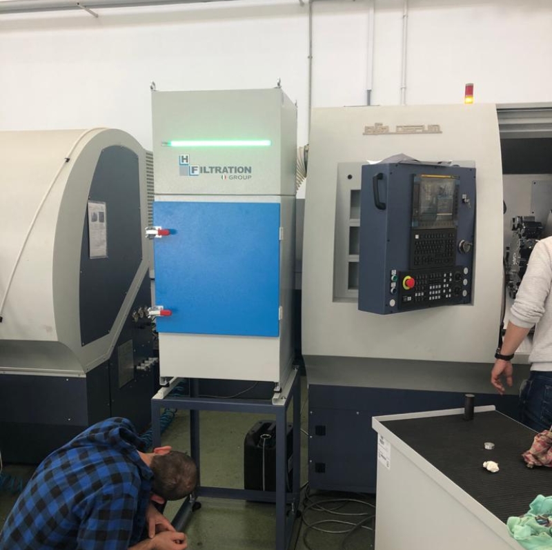 Filtro de coalescencia MCOS para la aspiración eficaz de nieblas y humos de aceite en sistemas industriales. filtro de coalescencia para nieblas de aceite mcos hf group