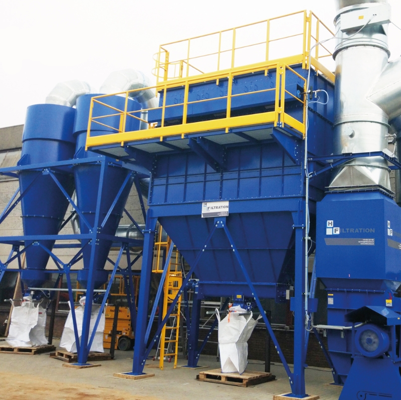 Ciclón pre-separador PC CYCLONE para la separación preliminar de polvos y partículas en procesos industriales. ciclon pre-separador pc cyclone hf group