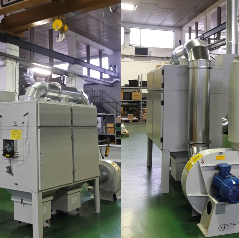 Sistema de desempolvado modulare con filtros de cartuchos PULSATRON COMPACT™ ATEX para ambientes con riesgo de explosión, con seguridad certificada. sistema de desempolvado filtro de cartuchos pulsatron compact atex hf group