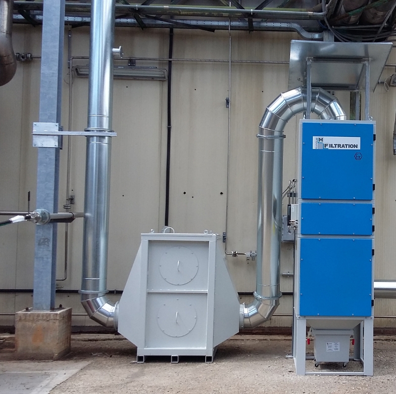 Sistema de desempolvado modulare con filtros de cartuchos PULSATRON COMPACT™ ATEX para ambientes con riesgo de explosión, con seguridad certificada. sistema de desempolvado filtro de cartuchos pulsatron compact atex hf group