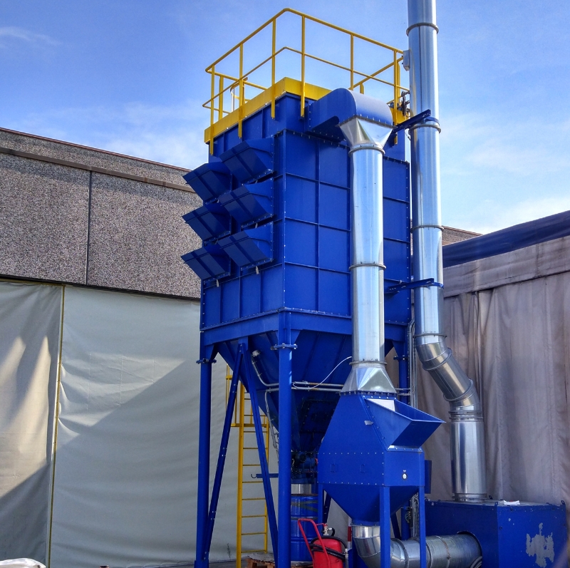 Sistema de desempolvado con filtros de mangas HJL BAG para la recolección de polvos y humos industriales, con alta eficiencia y durabilidad. sistema de desempolvado filtro de mangas hjl bag hf group